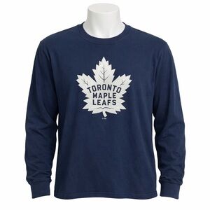 Size L NHL Toronto Maple Leafs Men’s Long Sleeve Graphic Shirt Blue Logo